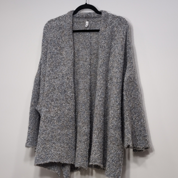 Wishlist | Gray And Blue Speckled Super Soft And Fuzzy Cardigan Sweater Size M/L - Picture 1 of 11